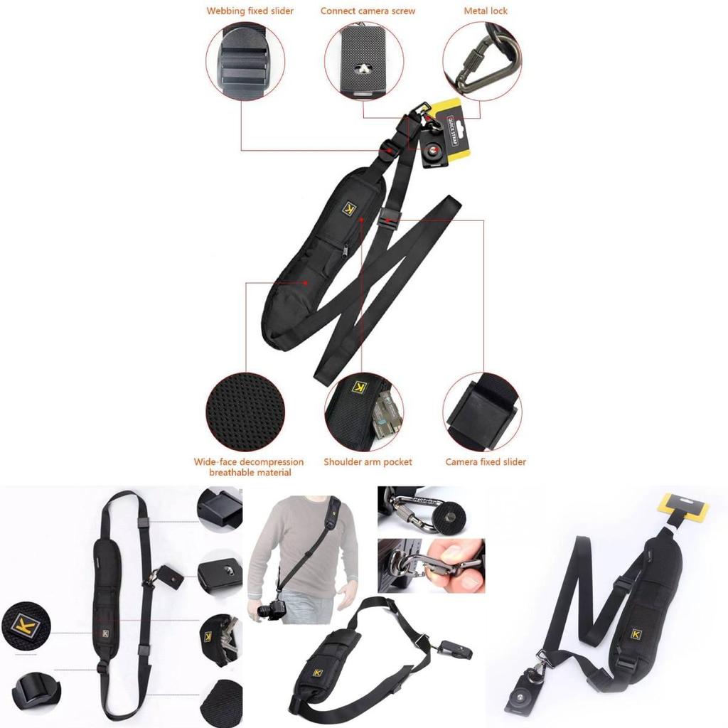 Flexible Camera Strap For Dslr With Metal Components And Comfortable Padding