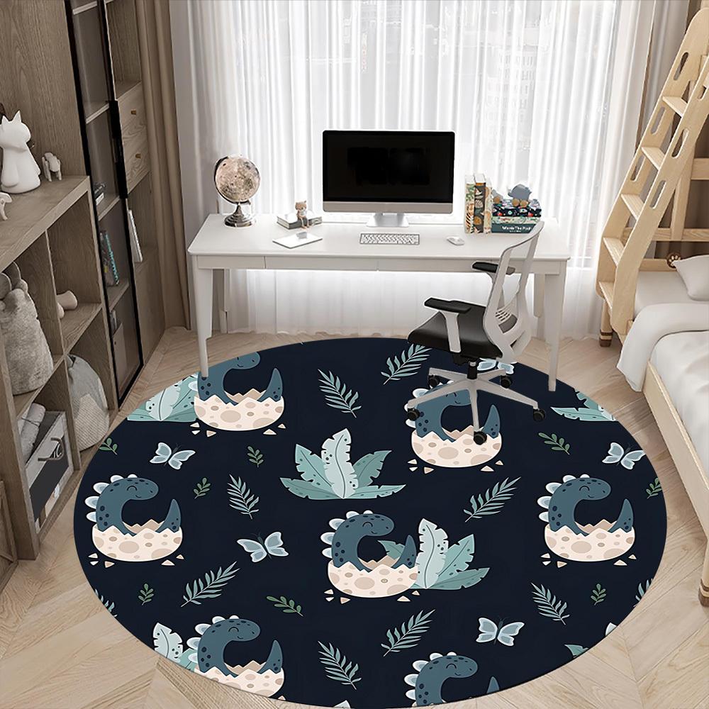 1PCDino Eggs Office Round Area Rug, Mat Suitable For Office, Under Office Chairs Bedroom Living Room Home Decor, Room Deco