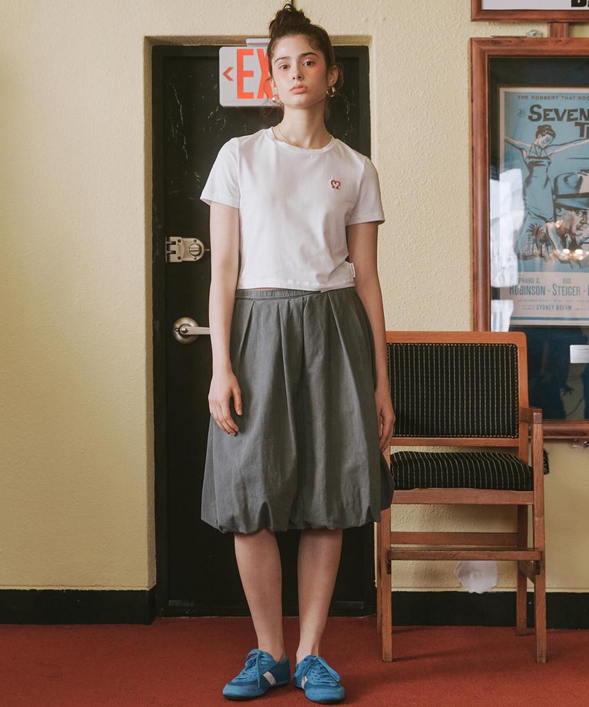 MALOUPE 3104 Balloon Denim Skirt (Gray)