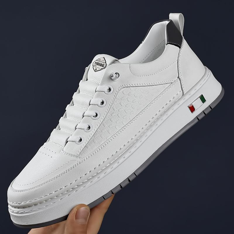 2025 spring and autumn new soft leather foot cover men's shoes soft sole trend versatile daily casual leather shoes board shoes