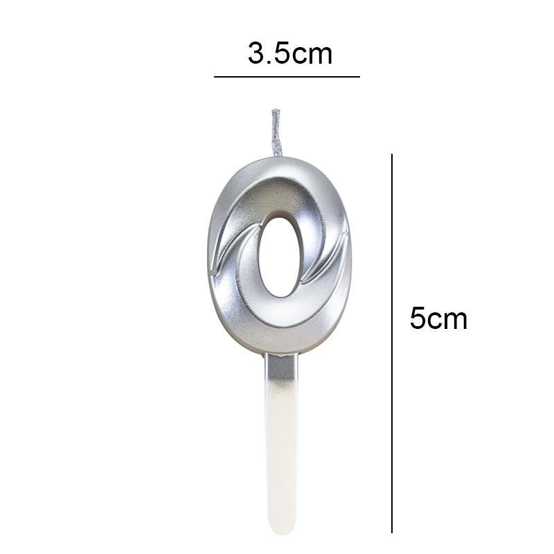 Silver Color Number Candle 0-9 Birthday Cake Decoration Topper for Happy Birthday Cake Decoration Baby Shower