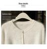 Women's Flocked 100% Cashmere Sweater: Stylish Round Neck Knit Cardigan for Autumn/Winter