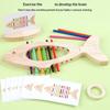 Wooden Fish Color Sorting Toy Montessori Learning Game Fine Motor Skill Development Travel Sensory Activity For Toddlers 3 4 5 Years Old Boys Girls