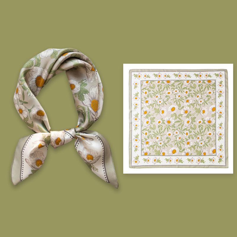 Literary small floral summer 100%  mulberry silk shawl age-reducing fashion neck protection professional scarf