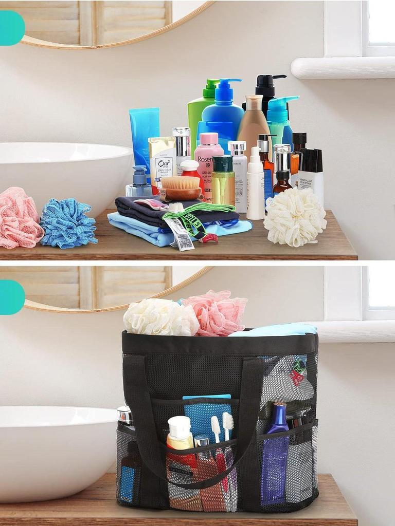 Mesh Shower Caddy: Travel Tote for Bathroom Storage, Toiletries, and Swimming Gear