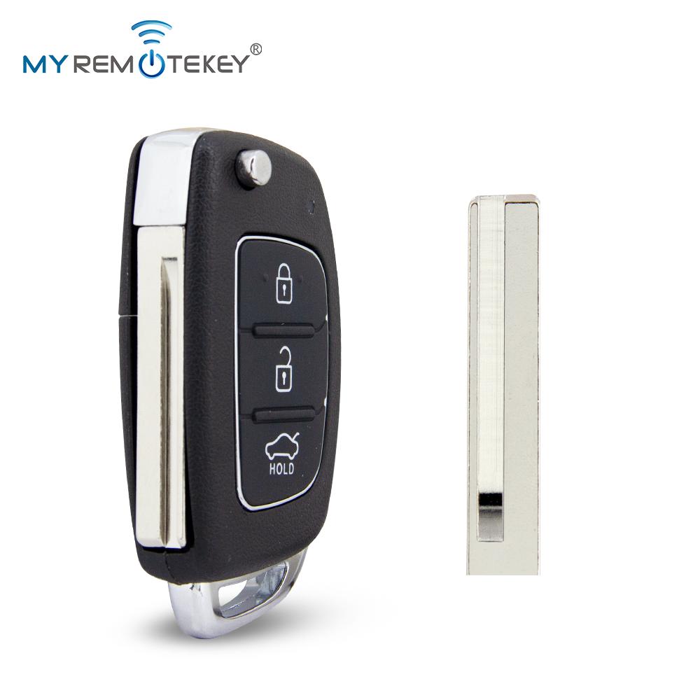 MYREMOTEKEY FCC ID RKE-4F08 Flip Remote Key Shell for Hyundai Santa Fe Accent 3 Button