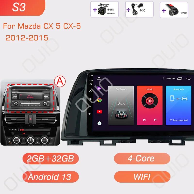 8GB+128GB Android 13 Radio For Mazda CX5 CX-5 2012 2013 2014 2015 Car Stereo Multimedia Player Carplay Auto GPS Navigation 2DIN