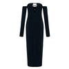 Women's Fashion Mesh Long-Sleeved Hollow Out The Bust Sexy Splicing Package Hip Dress