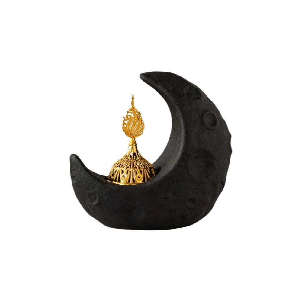 Ceramic Moon-Shaped Incense Burner Light Luxury Sandalwood Incense Burner  Gift Giving
