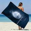 Gruselige Katze Mond Halloween Strandtuch Gemustert Sonnenschutz Und Winddicht Geeignet Für Schwimmbad Camping Reisen