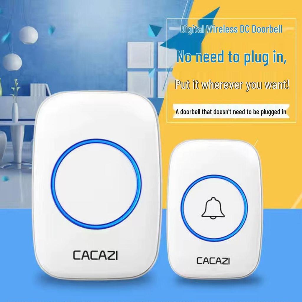 Wireless Waterproof Doorbell with Flash Alert & Elderly Pager - Battery Operated, No Plug Needed