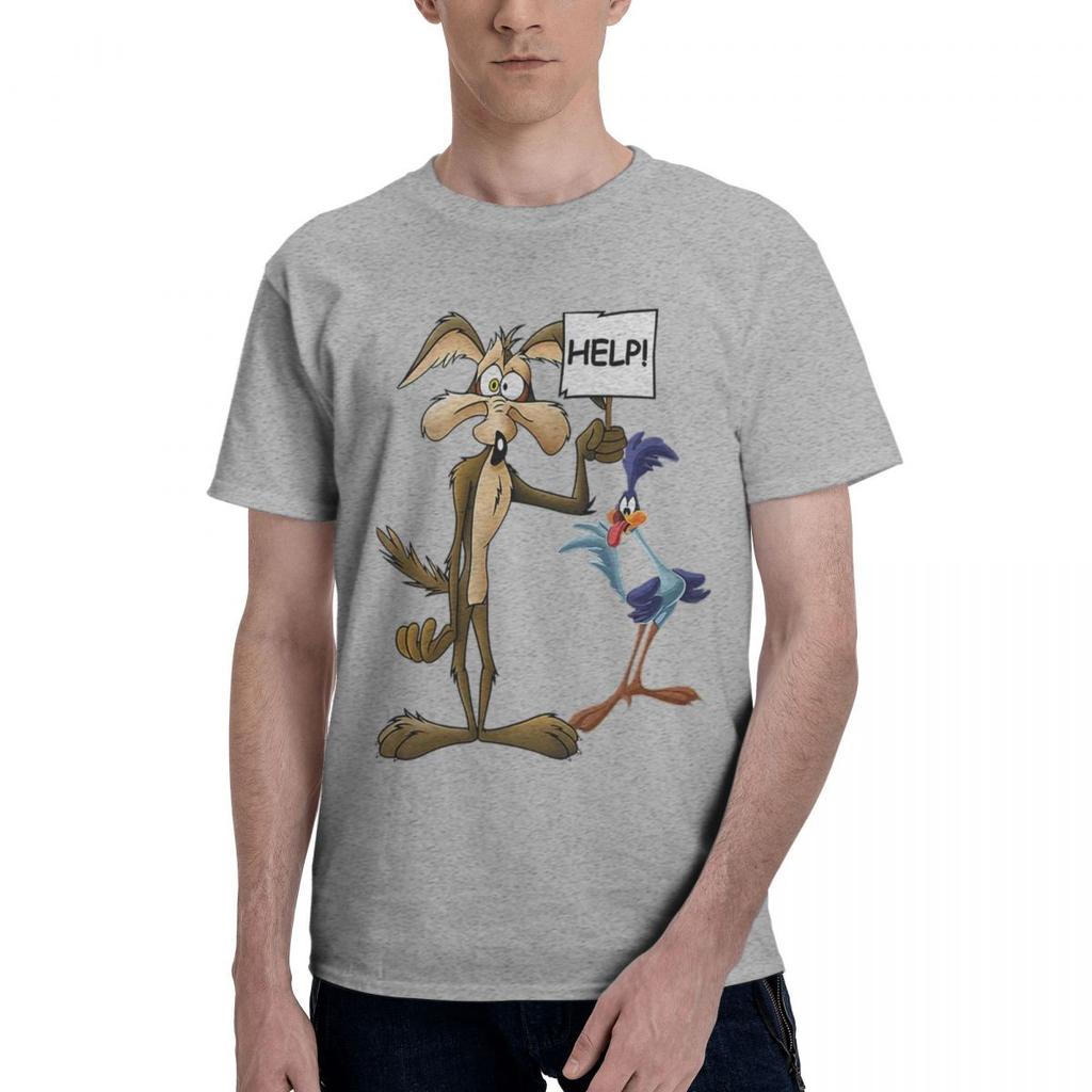 Roadrunner e El Coyote 100% Cotone Casual Traspirante Confortevole Top Divertente Maglietta da Uomo Abbigliamento Uomo