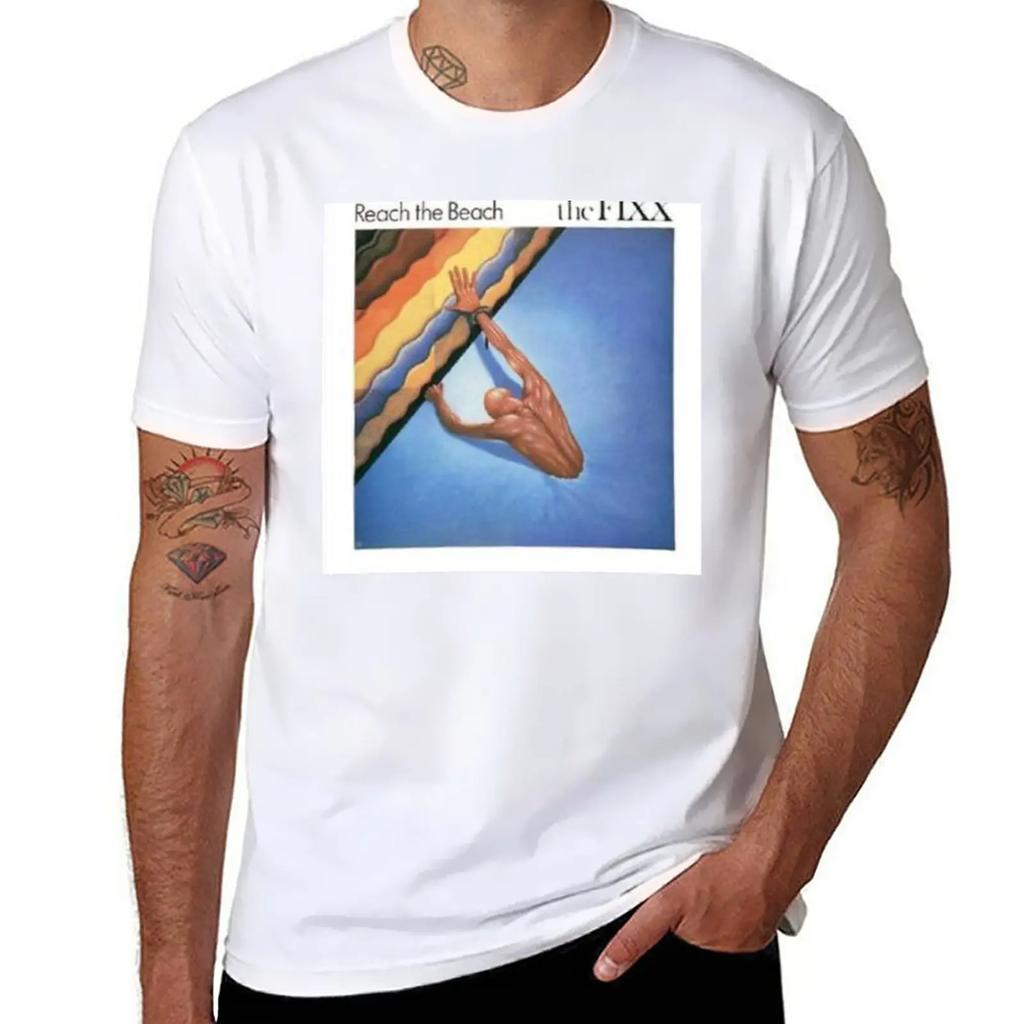 The Fixx's Reach The Beach Album (Multicolored) T-Shirt sweat Short sleeve tee oversized vintage t shirts
