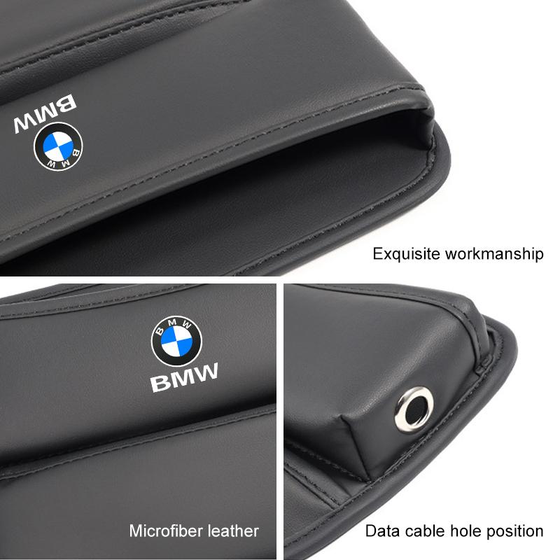 Leather Automotive Organizer Car Seat Gap Storage Box For BMW M 1 3 5 6 7 Series E46 E60 E90 F87 F48 F01 F10 F30 G30 G20 G11 X3 II9