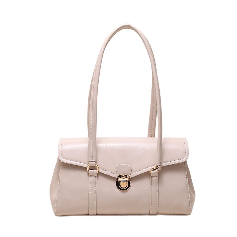 

Retro high-end underarm tote bag women s new fashion simple commuter handbag shoulder bag белый