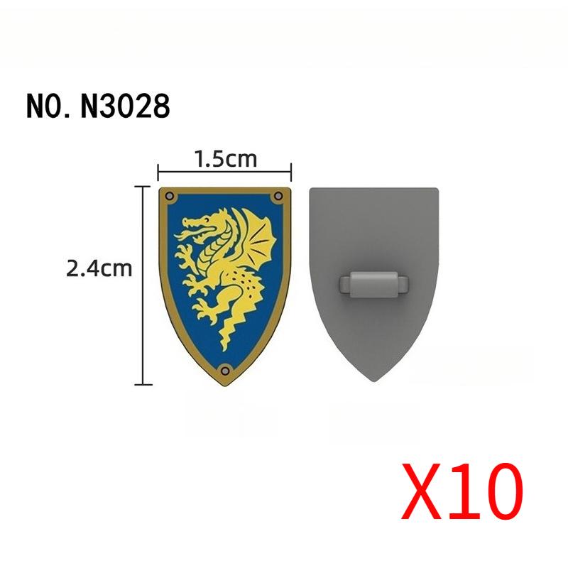 Medieval Military Castle Knight Accessories Building Block Roman Figure Soldier Crusader Viking Shield Armor Eagle Brick Toy S01