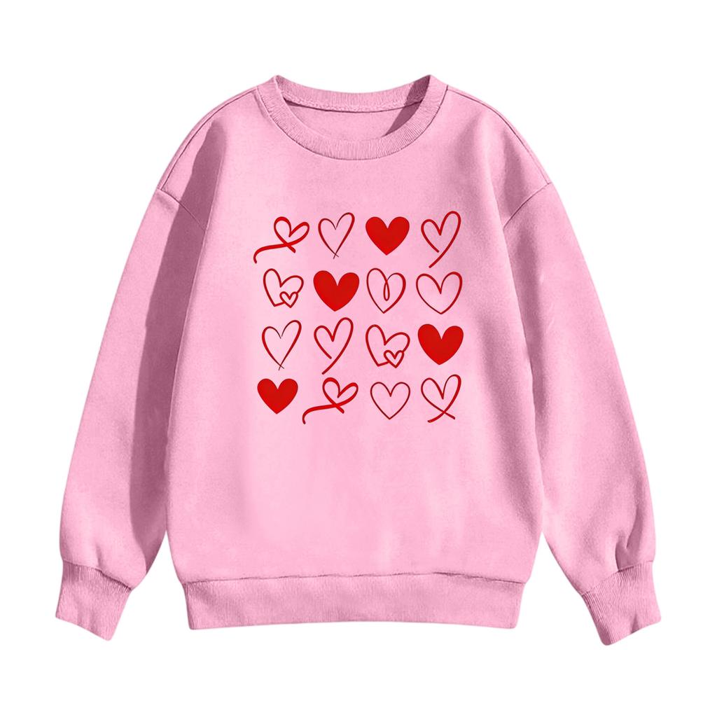 Kinder Freizeit Rundhals Bedruckter Pullover Langarm Kapuzen-Sweatshirt Oberteil
