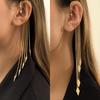 Personalized Fashion Diamond Fringed Chain Ear Hanging, Metal Rhombus Sequined Rivet Ear Bone Clip