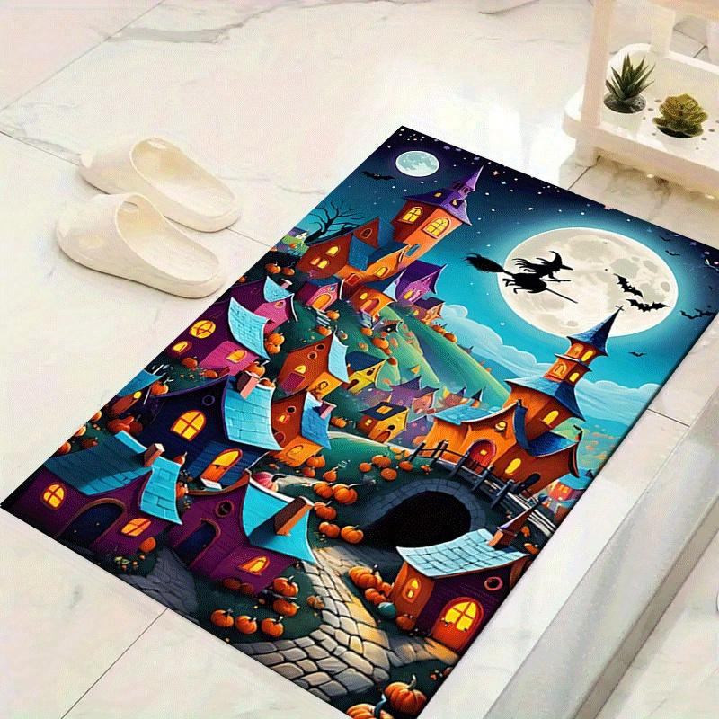 

1pc Halloween Witch Night Print, Design Indoor Area Rug, Soft, Anti-Slip, and Durable Gaming Room Decor for Bedroom, Living Room, and Exerci 60cm by 90cm