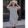 Demana Waffle Knit Polo Collar Short Sleeve Dress