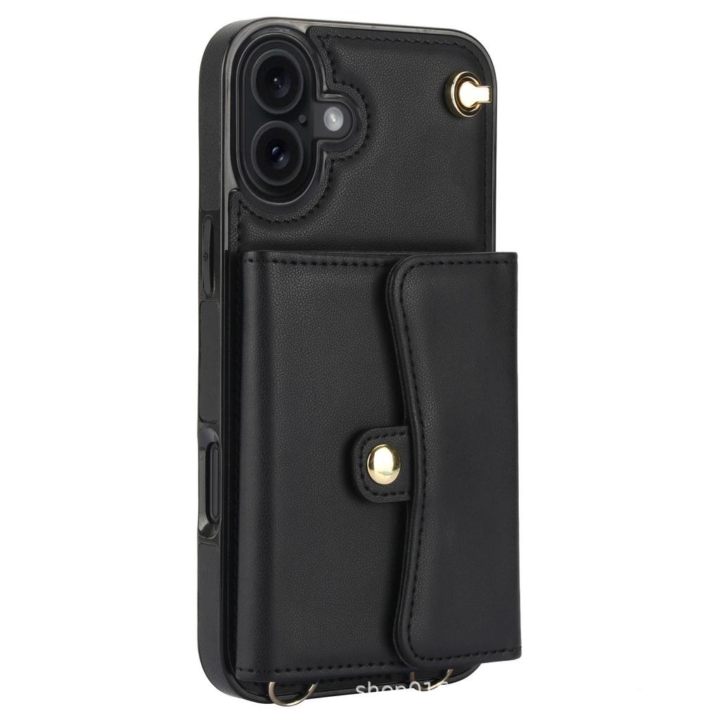 iPhone 17 Crossbody Wallet Case - Leather Protective Cover with Zipper Card Slot for Apple 16 Pro Max