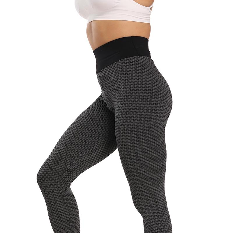 Women's High Waist Honeycomb Yoga Leggings | Butt Lifting Breathable Fitness Running Pants