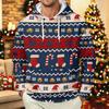 Men's Long Sleeve Hooded Sweatshirt with Christmas Print for Holiday Casual Wear