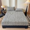 1PCS Plush Embossed Fitted Sheet Thick Warm Bedding for Autumn Winter Soft Comfortable Fabric Deep Pocket Design for Queen King Single  No Pillowcases