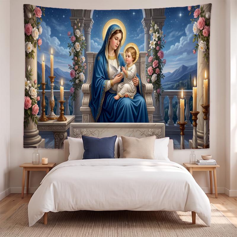 Dziewica Maryja (5) Artystyczny Gobelin Ścienny do Dekoracji Domu, Sypialni, Salonu Świetny Pomysł na Prezent