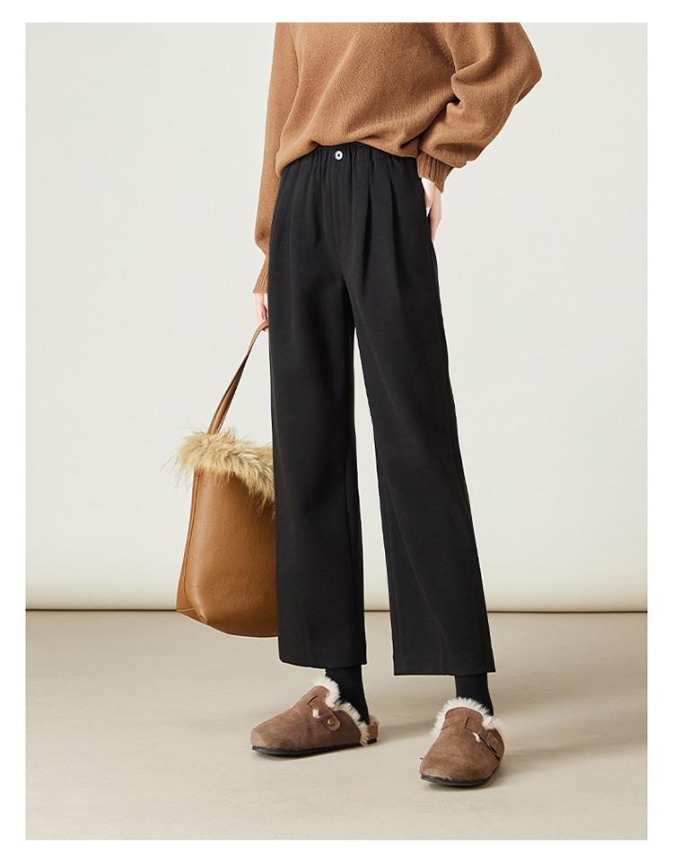 Simple Commuting Thick Straight Leg Pants for Women In Winter 2025