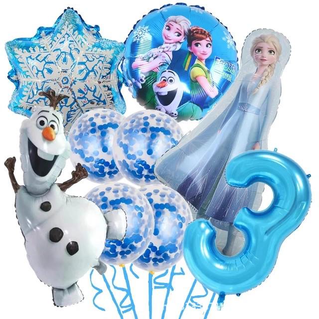 9-Piece Elsa and Anna Princess Olaf Balloon Set for Girl's Birthday Party