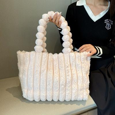 Plush Bag Women's Autumn and Winter New Fashion Shoulder Bag Handbag Large Capacity Tote Fluffy Women's Bag