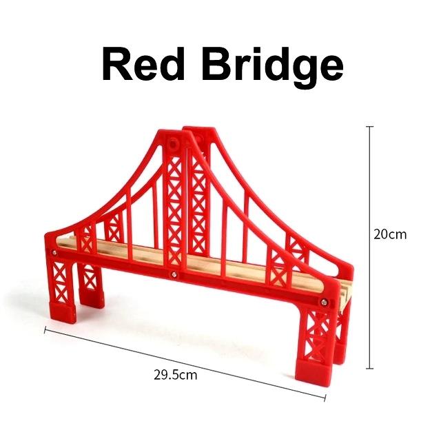 All kinds of Wooden Train Tracks Accessories Beech Wood Railway Tracks Wooden Bridge Tunnel fit for Wood Tracks Toys for Kids