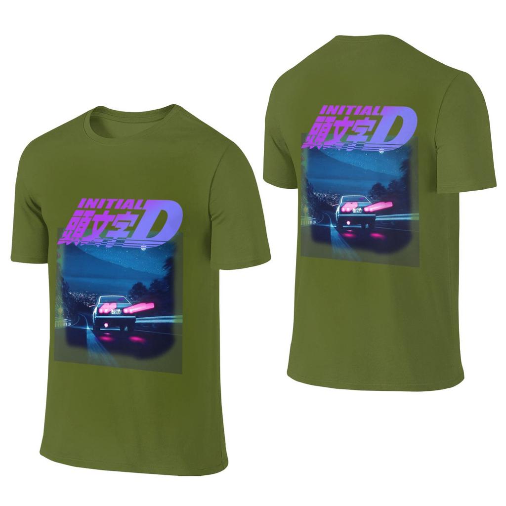 Initial D Neon Ae86 Salt Style Reversible Tshirt Light Minimalism Lazy Feeling Cotton Tee