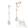 YUIITU Earrings for High Quality Dangling 925 Cherry Pink Gold Commuting Women, Popular, Zirconia, Earrings, Silver, Blossom, Hypoallergenic, 18K,