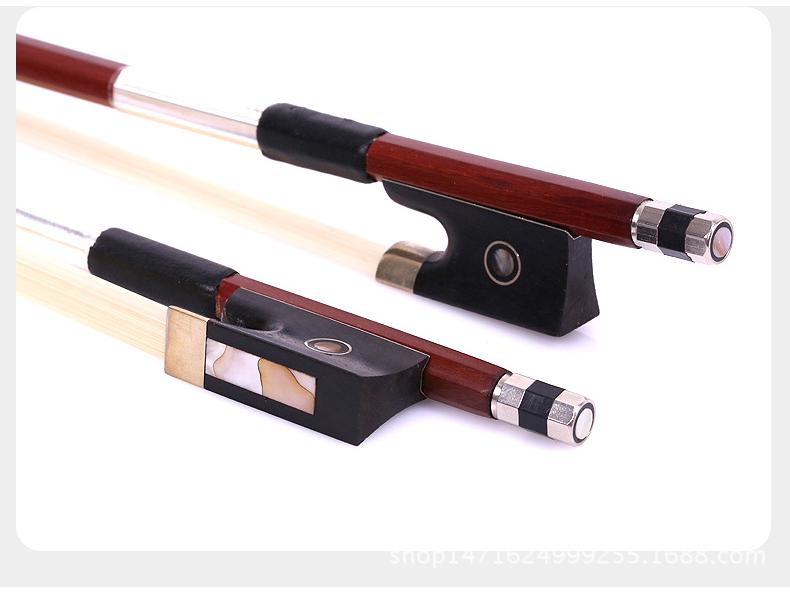 Eight-Sided Performance Violin Bow with White Horsehair