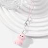Fashionable Pink Plush Dog Pendant Adorable Flocking Puppy Bear Phone Charm Lightweight Phone Strap Chain Gift