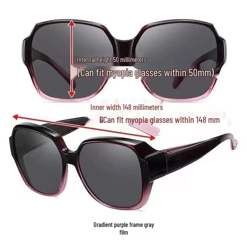 TR1055 Polarized UV Protection Over-Glasses for Myopia, Large Frame Sunglasses for Men & Women