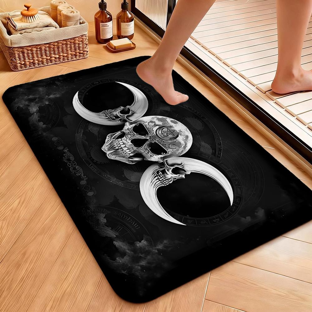 Dark Gothic Pentacle Ruby Accents Patterned Rug Nonslip Thick Carpet For Living Room Bedroom Hallway Home Decor Birthday Gift