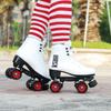 KSANA Setsuna Double-Row Microfiber Leather Roller Skates - Adult Four-Wheel Inline Skates for Professional Figure Skating