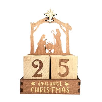 Christmas Countdown Calendar Christmas Countdown Wood Block Set,Christmas Advents Number Countdown Calendar Home Decors