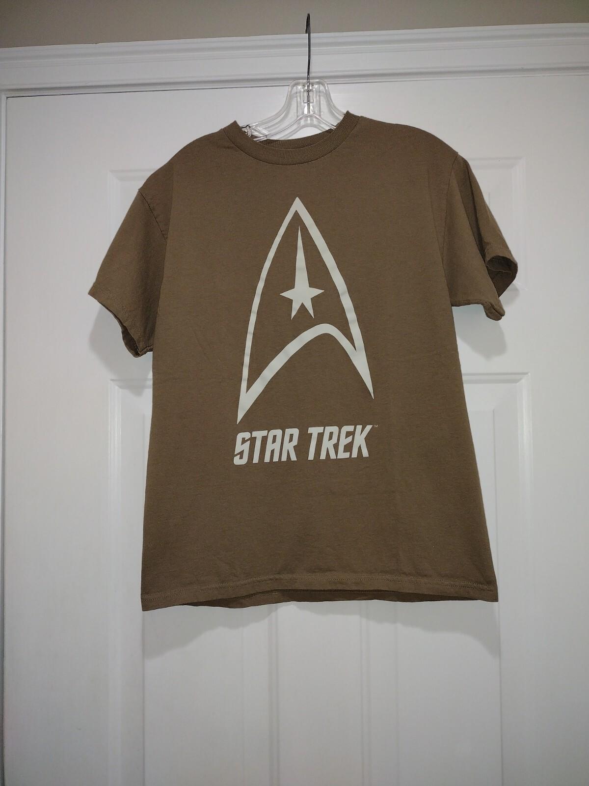 Star Trek Men s Shirt Tee Adult Tan Trek Graphic STAR TREK Unisex T-Shirt L