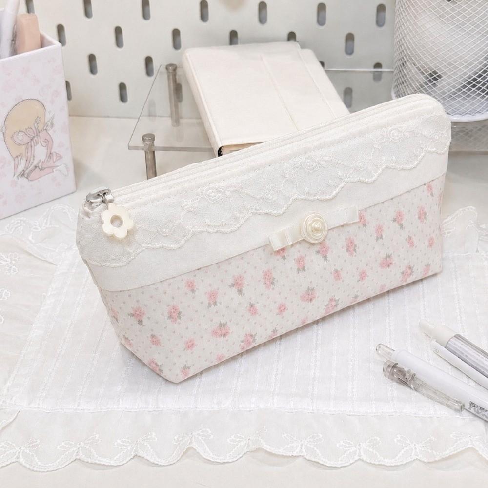 Lace Floral Design Pencil Case Multifunctional Stationery Bag High Quality Pen Bag Students