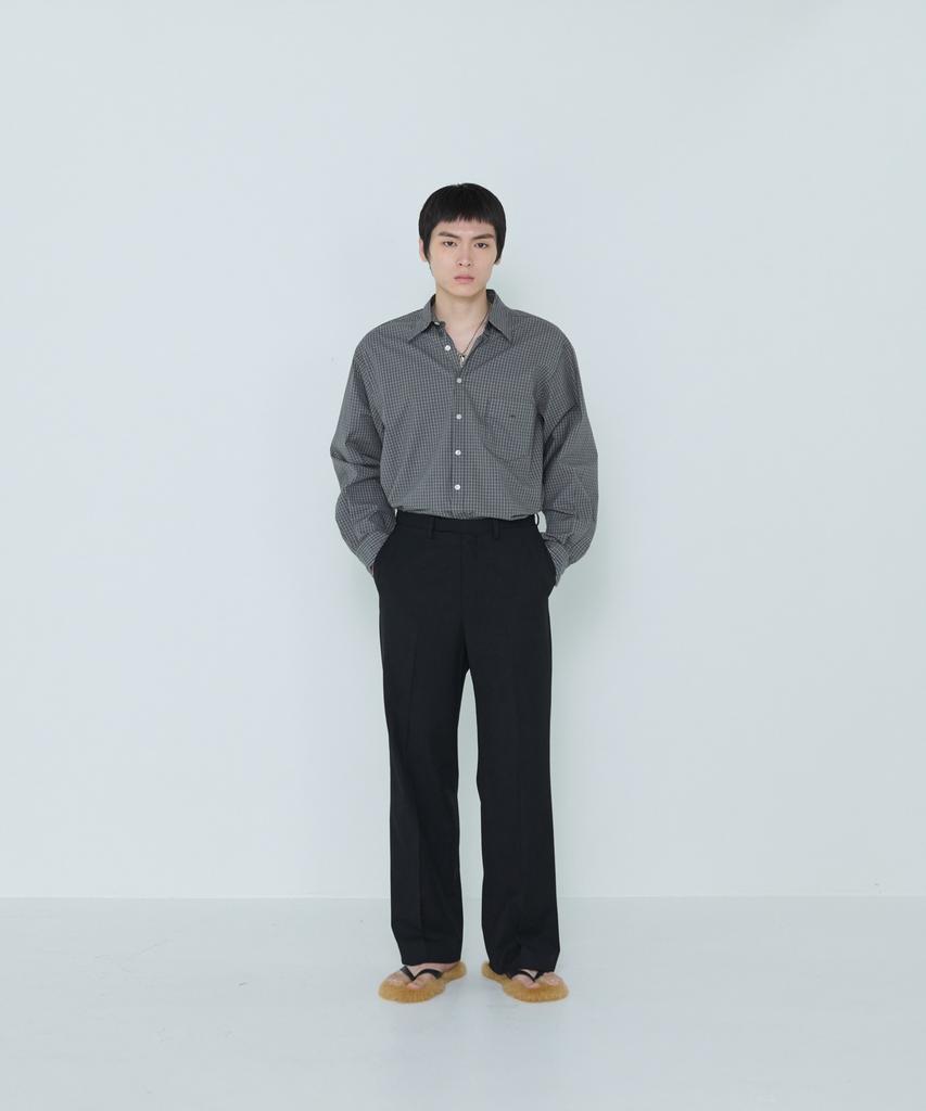 Deossingindeeodeeo Refine Black Straight Wide Slacks Black