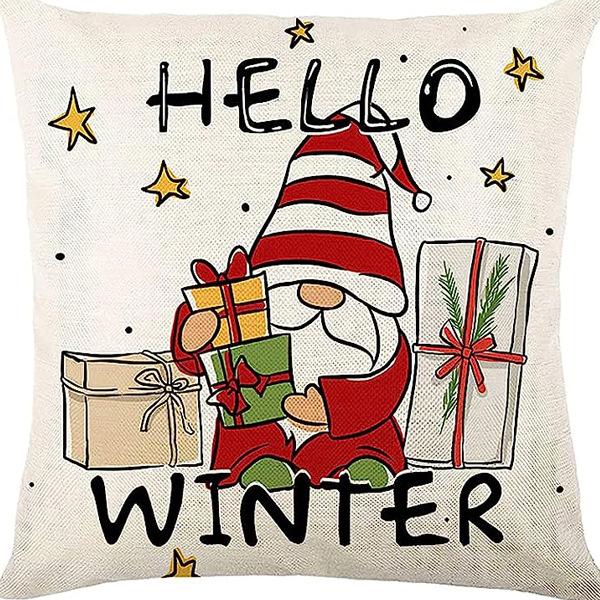New Christmas Combination Pillowcase Christmas Hat Bell Dwarf Pillowcase Home Holiday Decoration Cushion Cover