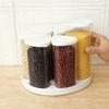 5/6 Grid Food Grain Storage Container Plastic Kitchen Storage Containers with 360 ° Rotating Base Transparent Grain Rice Dispens