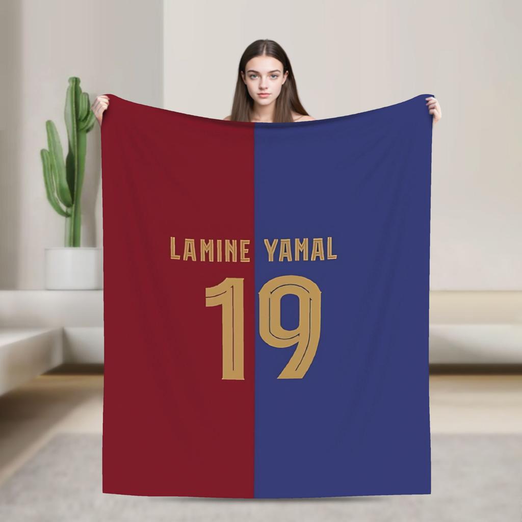 Lamine Y-Yamal Decken Camping Flanell Überwurfdecke Für Heimdeko Weiches Design Qualitäts Tagesdecke Geschenkidee