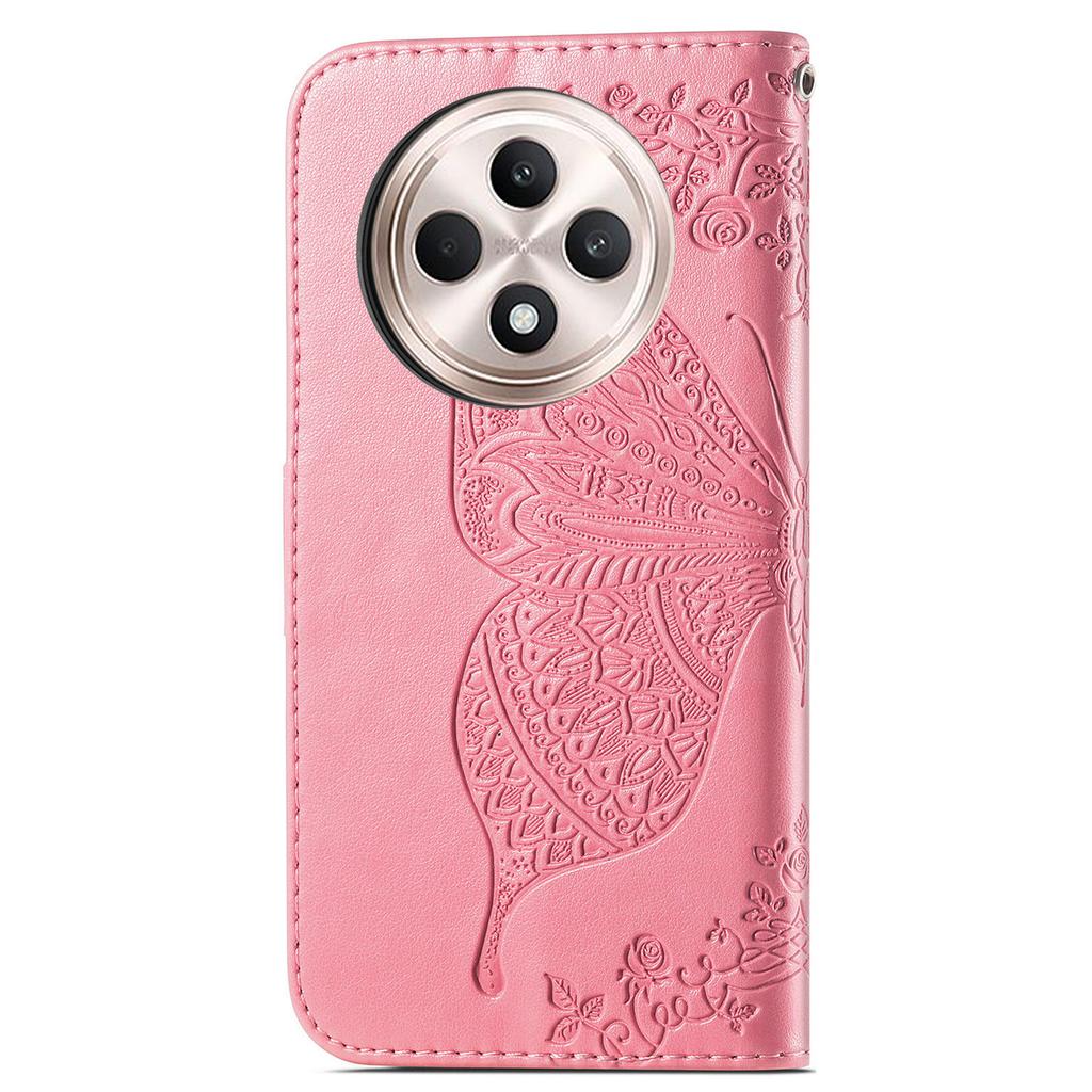 For Oppo Reno12 F 5G Case PU Leather Wallet Phone Cover Butterfly Pattern