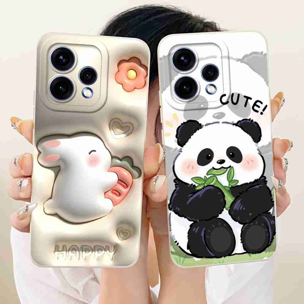 For Oppo Reno15 5G Case CPH2825 ilicone Back Cover For Oppo Reno 15C Reno15c 5G Cute Panda Cartoon Phone Cases Shockproof