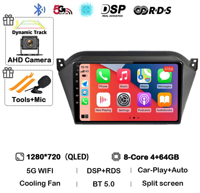 Android 14 Wireless Carplay Auto WIFI+4G For JAC S2 t40 2015 2016 2017 2018 Car Radio Video Player GPS Multimedia Stereo Audio